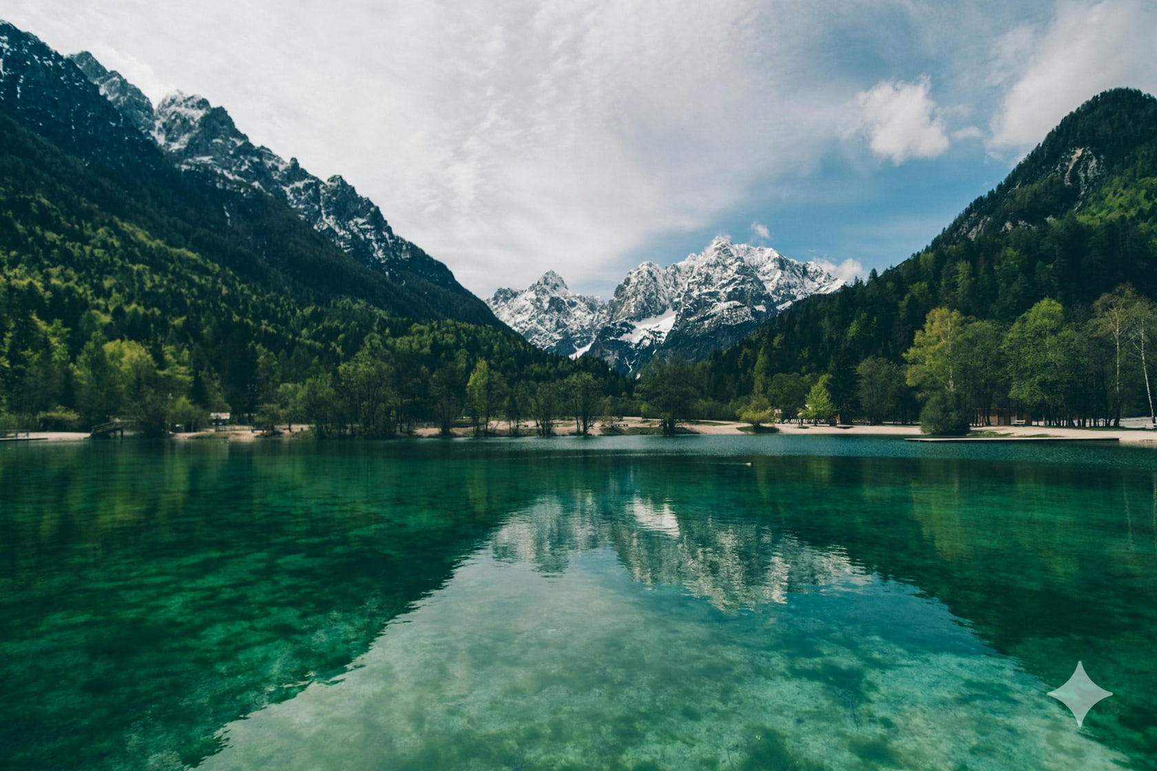 Lake photograph with a Gemini watermark in the bottom-right corner